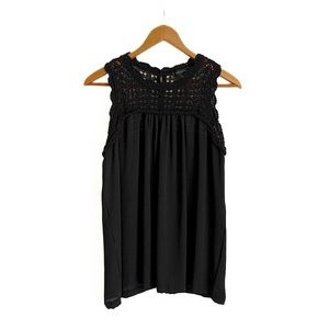 Ann Taylor Crochet Yoke Top